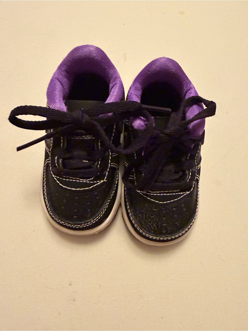 Kids Black and Purple Lace-Up Sneakers